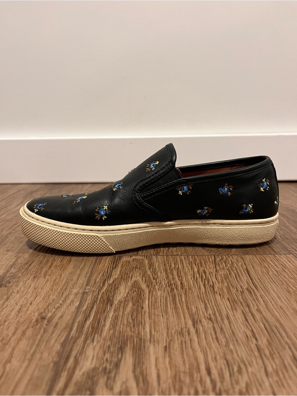 COACH Prairie Floral Leather Slip On Sneaker - Picture 8 of 13